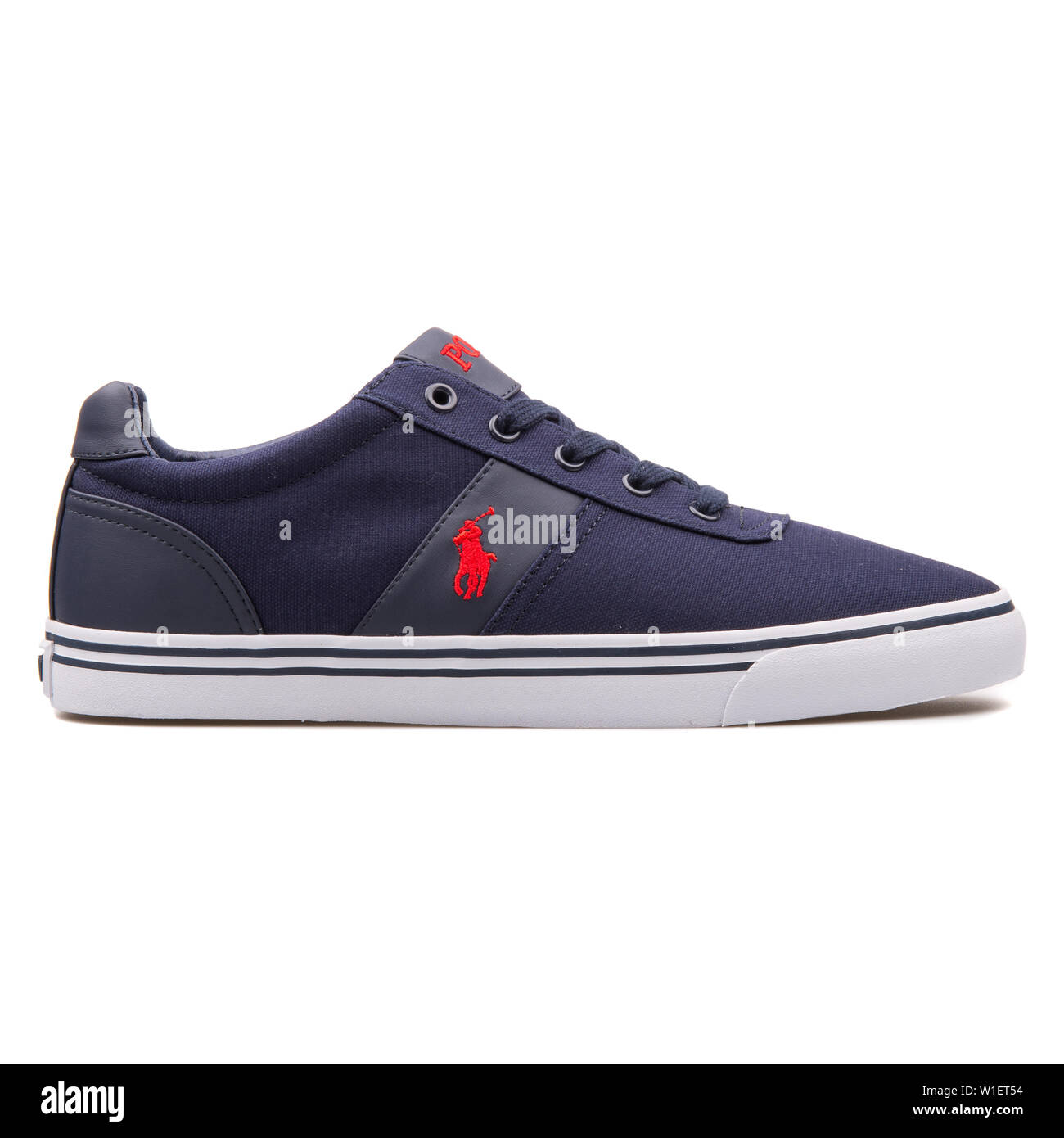 VIENNA, AUSTRIA - AUGUST 10, 2017: Polo Ralph Lauren Hanford navy blue and  red sneaker on white background Stock Photo - Alamy