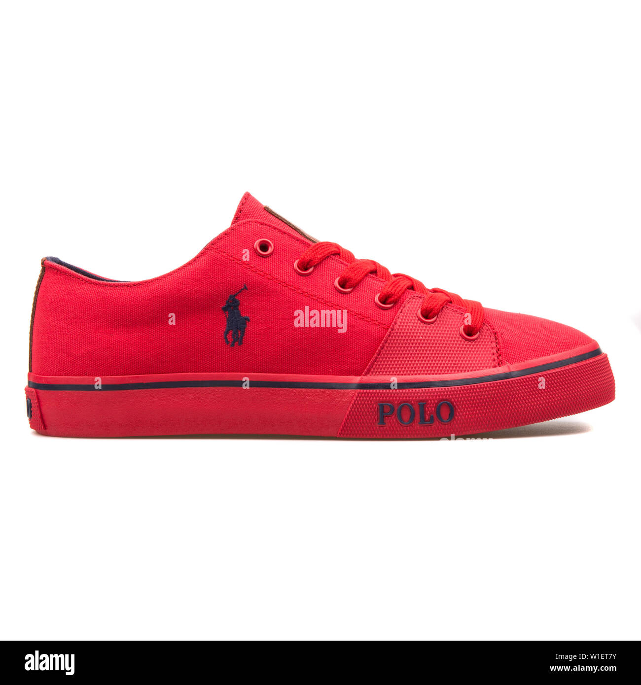 VIENNA, AUSTRIA - AUGUST 10, 2017: Polo Ralph Lauren Cantor Low red sneaker  on white background Stock Photo - Alamy