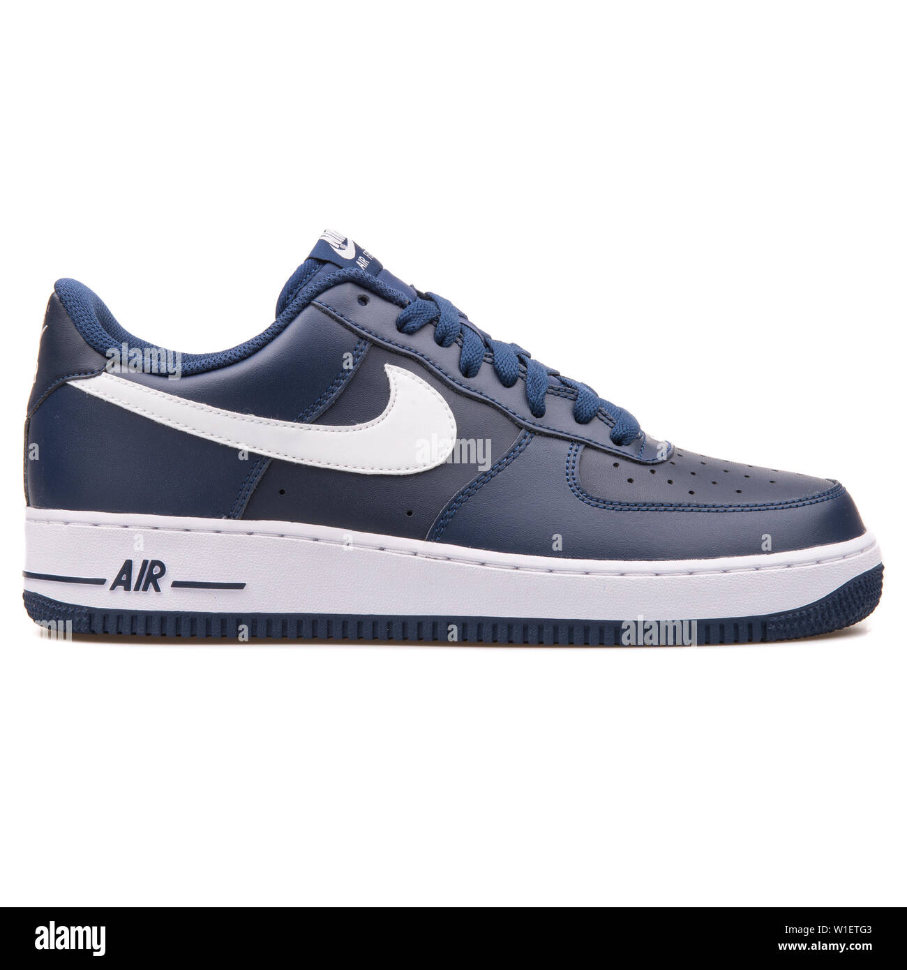 VIENNA, AUSTRIA - AUGUST 10, 2017: Nike Air Force 1 navy blue and white  sneaker on white background Stock Photo - Alamy