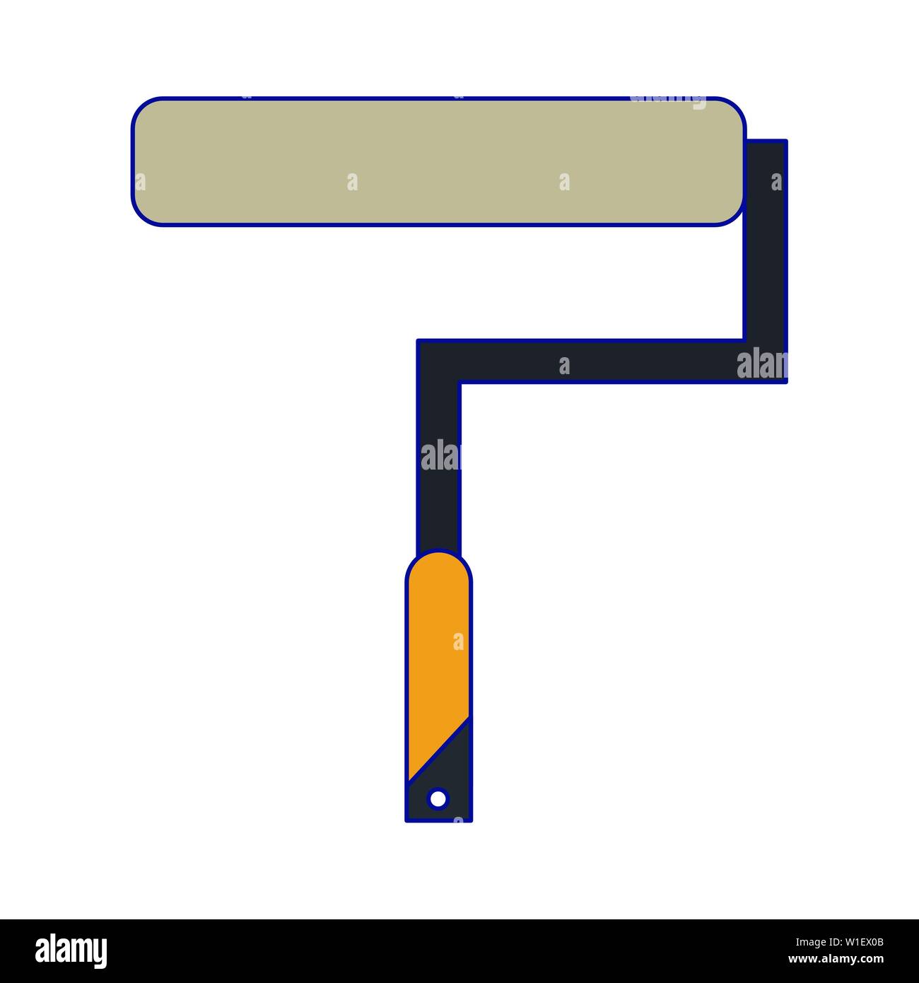 Rolling pin paint tool isolated blue lines Stock Vector Image & Art Alamy