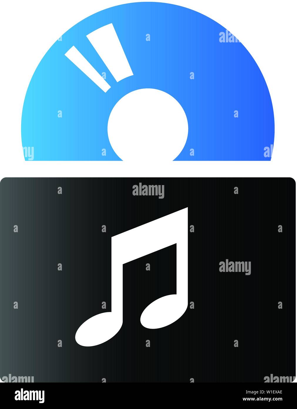 Music album icon in duo tone color. Music release discography Stock Vector