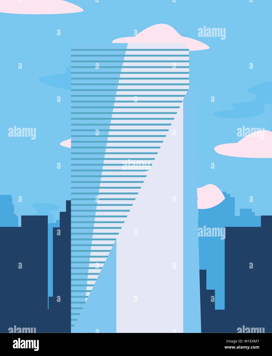 skyscraper urban city sky background vector illustration Stock Vector ...
