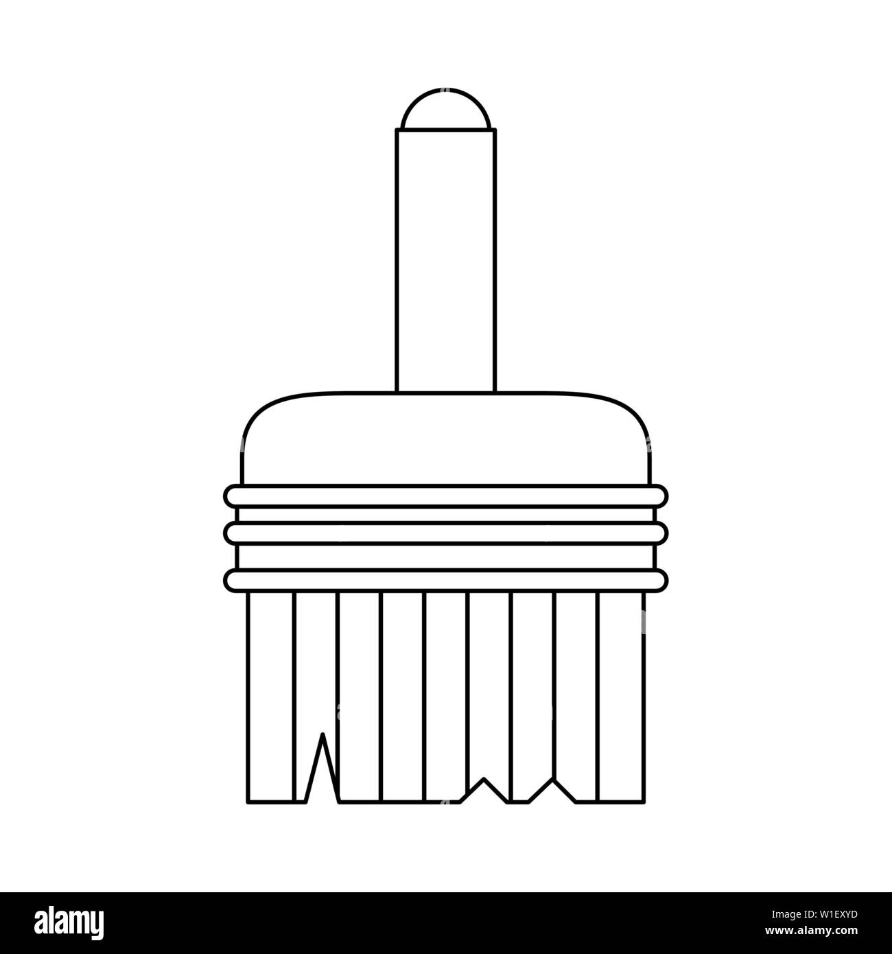 paint brush contruction tool isolated symbol in black and white Stock ...