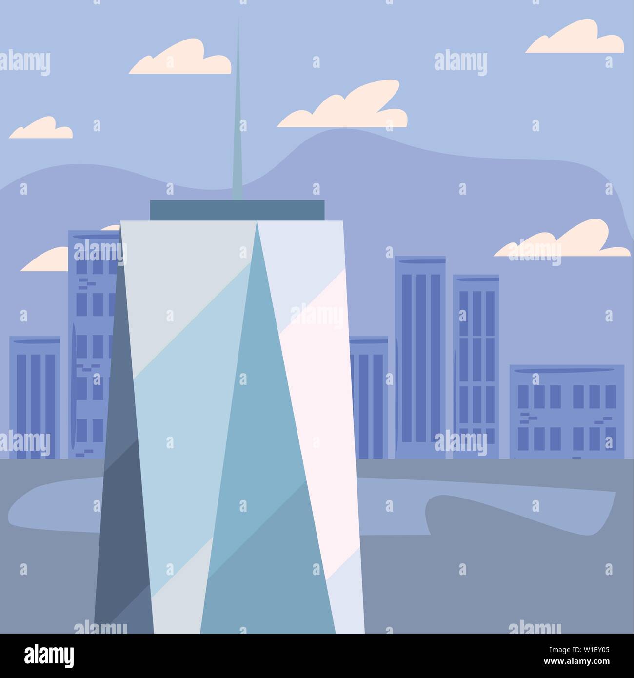 skyscraper urban city sky background vector illustration Stock Vector ...