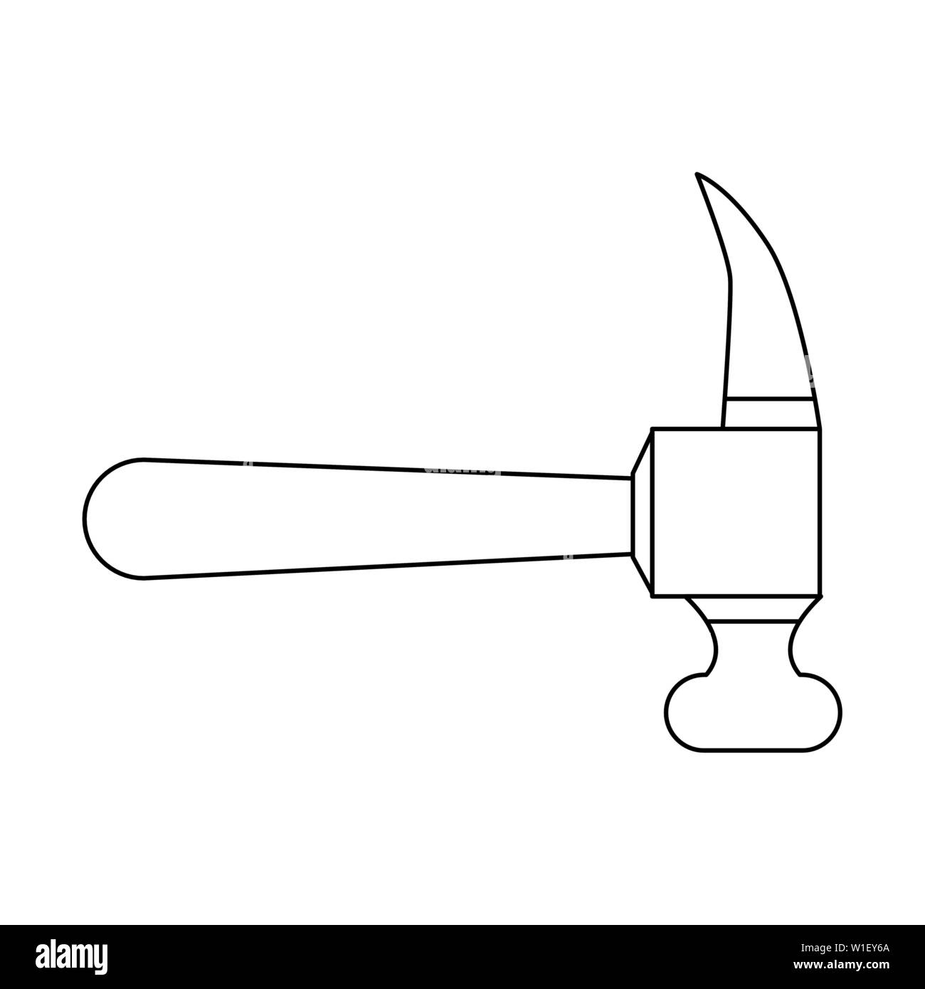 Hammer construction tool isolated symbol contruction tool isolated symbol in black and white