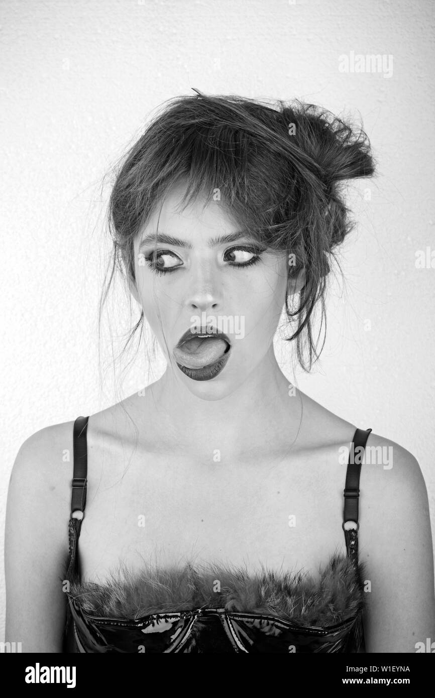 Beauty and fashion girl. Cosmetics for visage and skincare, hairdresser