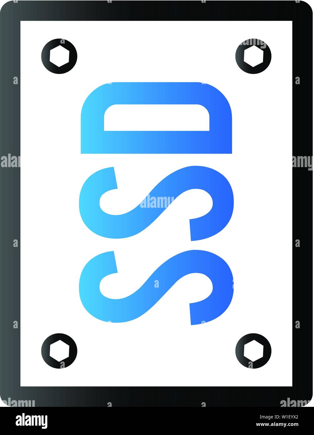 Solid state drive icon in duo tone color. Computer storage SSD Stock Vector