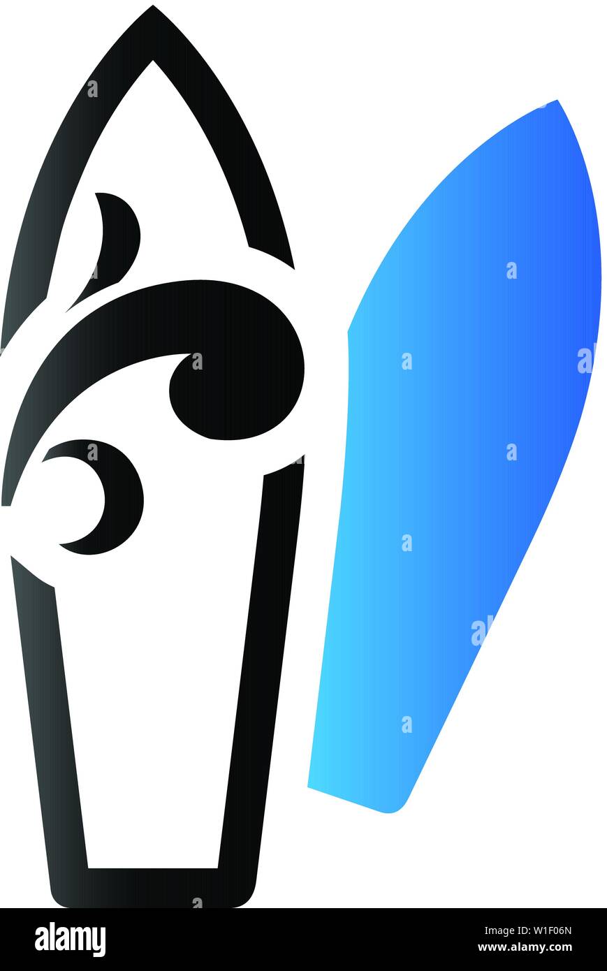 Surf board icon in duo tone color. Beach sport lifestyle Stock Vector ...