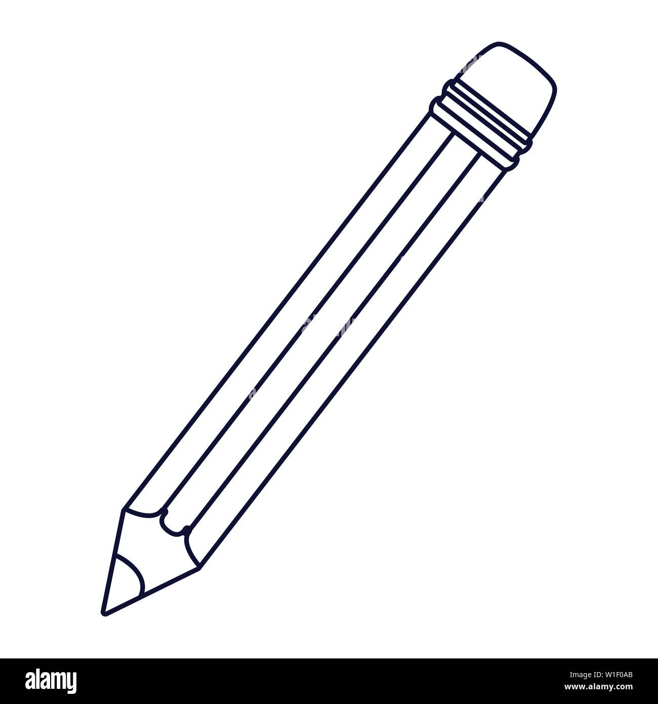 wooden pencil on white background vector illustration Stock Vector