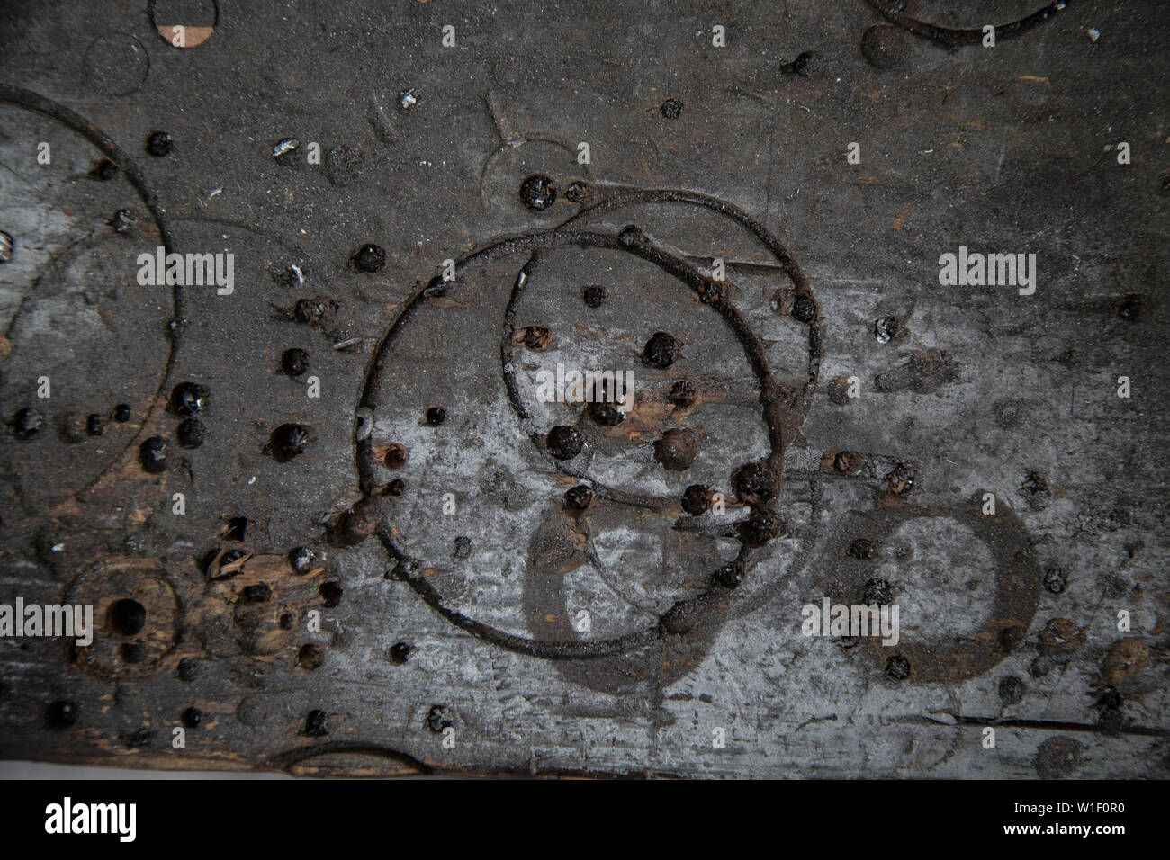 Workbench metal surface close up Stock Photo