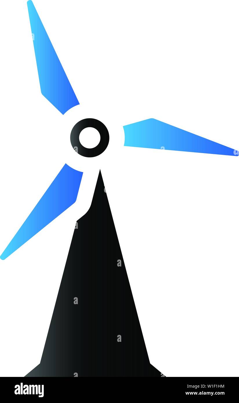 Wind turbine icon in duo tone color. Power generation renewable energy ...