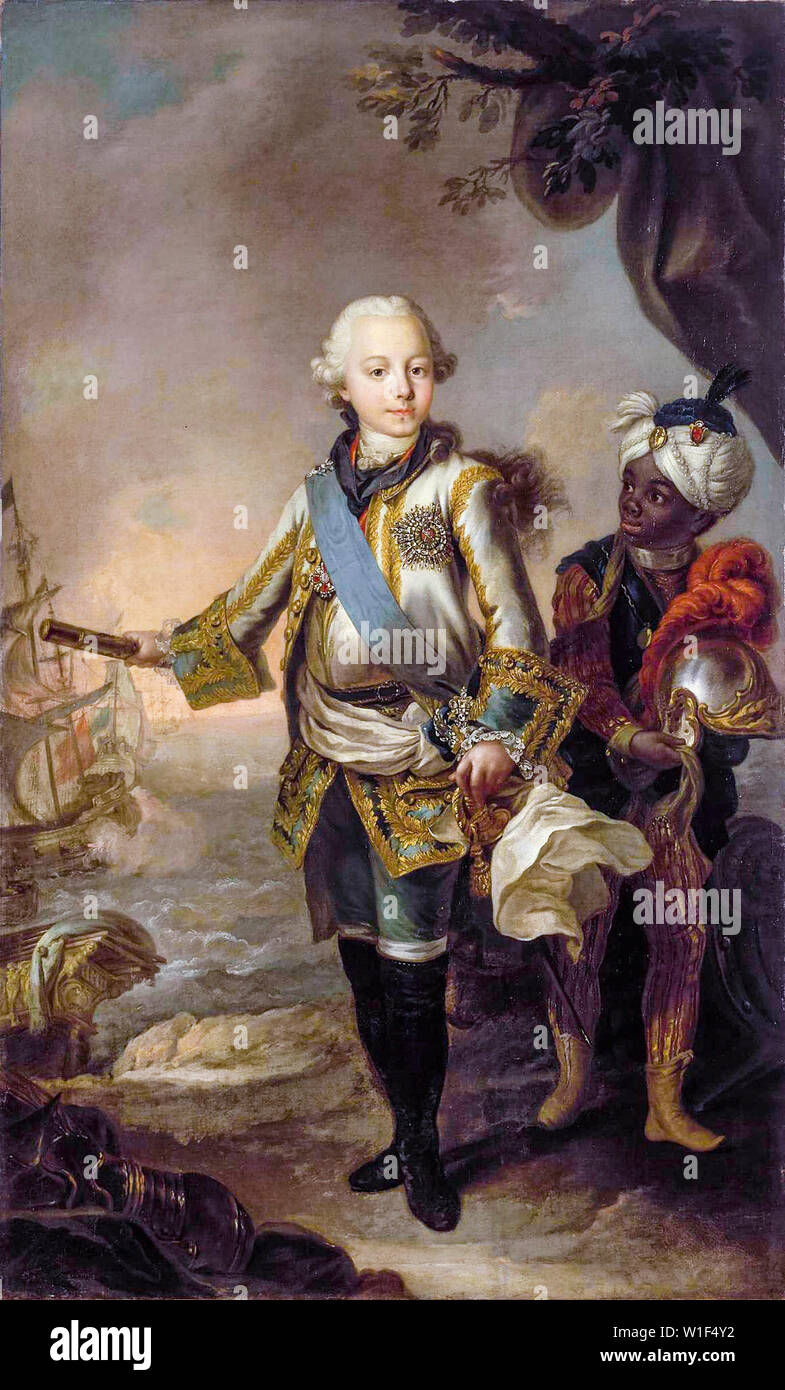 Stefano Torelli, Grand Duke Paul Petrovich, (later Paul I of Russia), 1754-1801, portrait painting as a young boy, circa 1765 Stock Photo