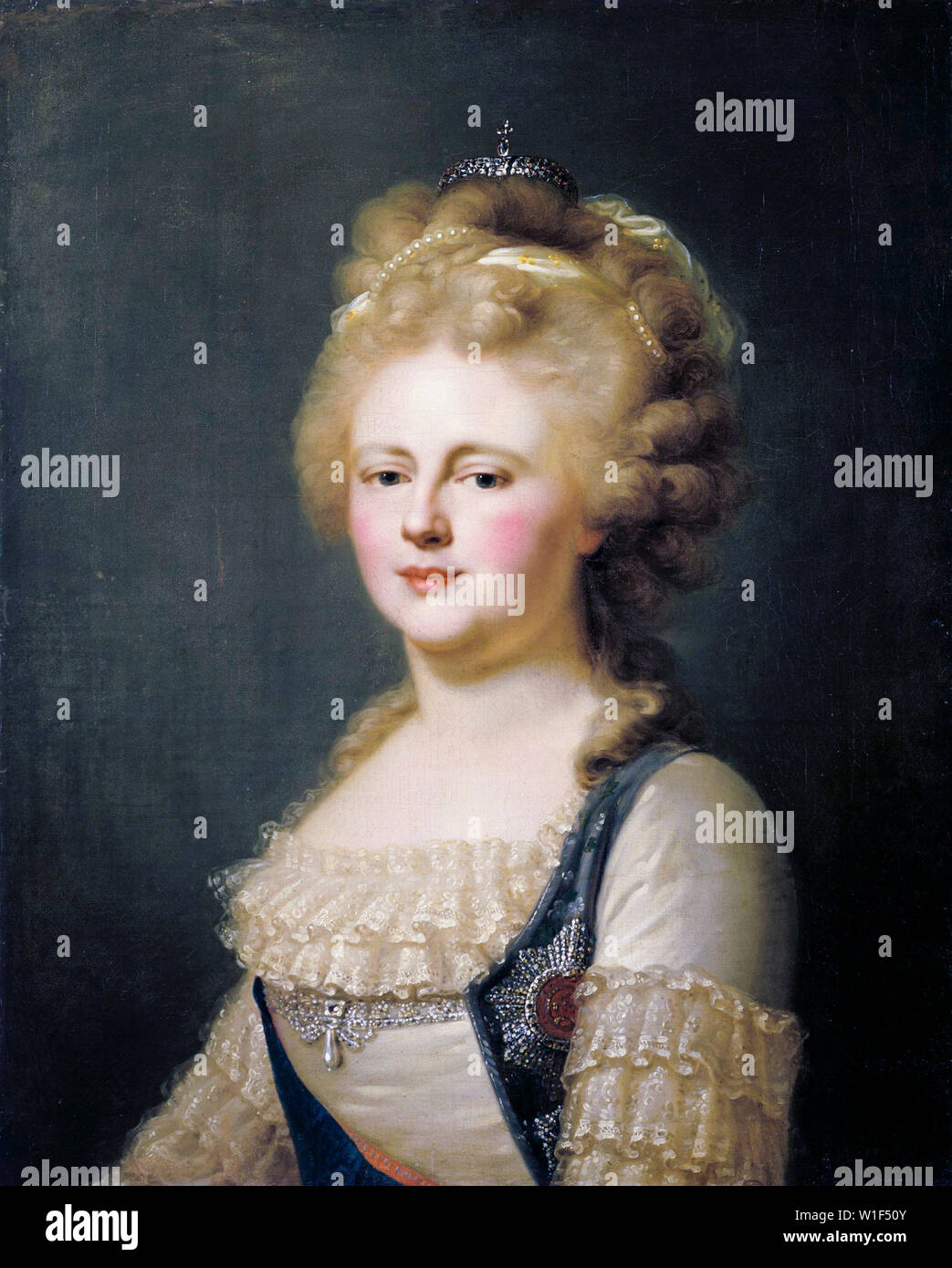 Maria Feodorovna, Empress Consort of Russia, 1759-1828, portrait painting, circa 1796 Stock Photo