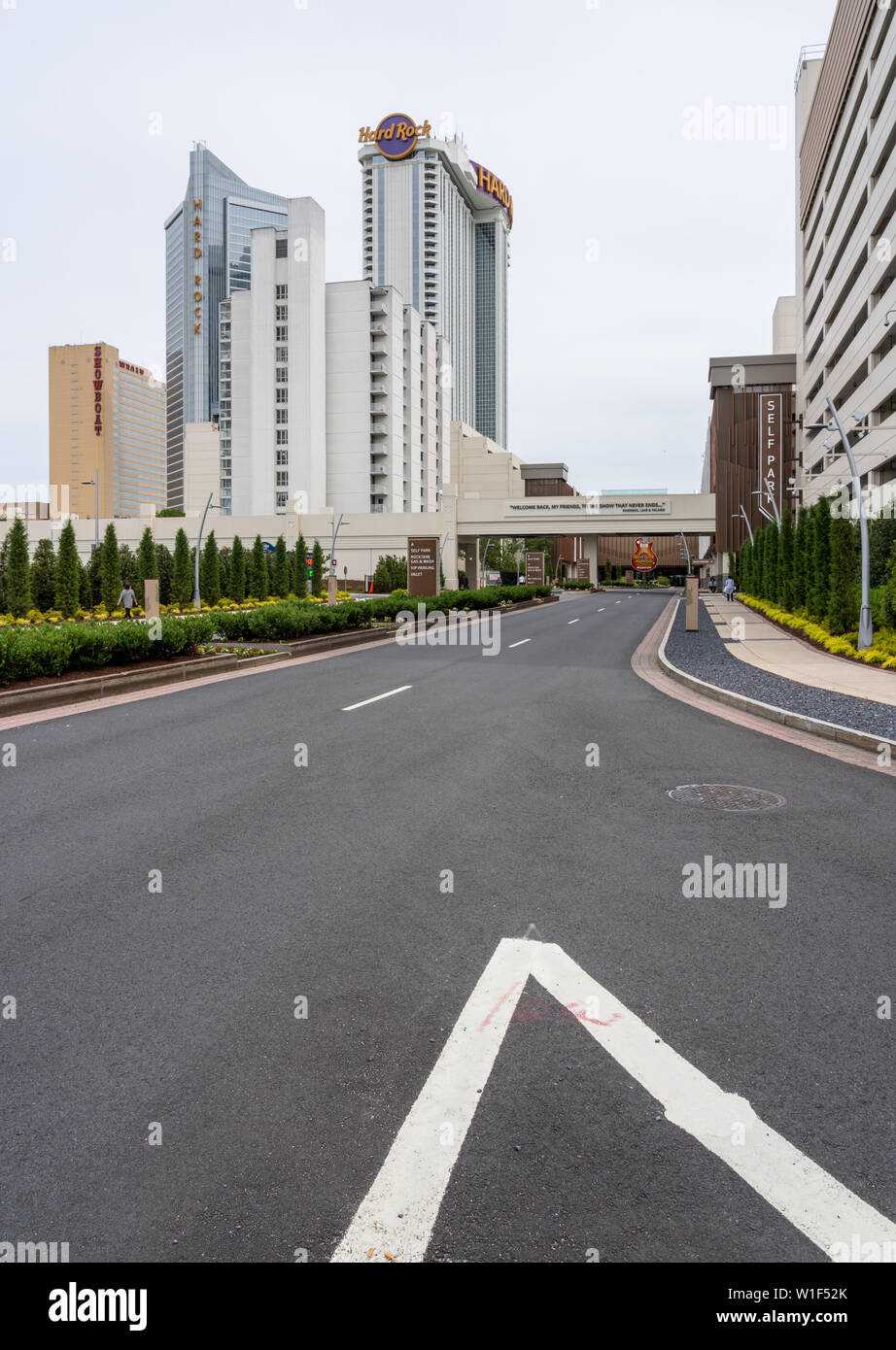 Entrance to Hard Rock Casino in Atlantic City on New Jersey coastline Stock Photo