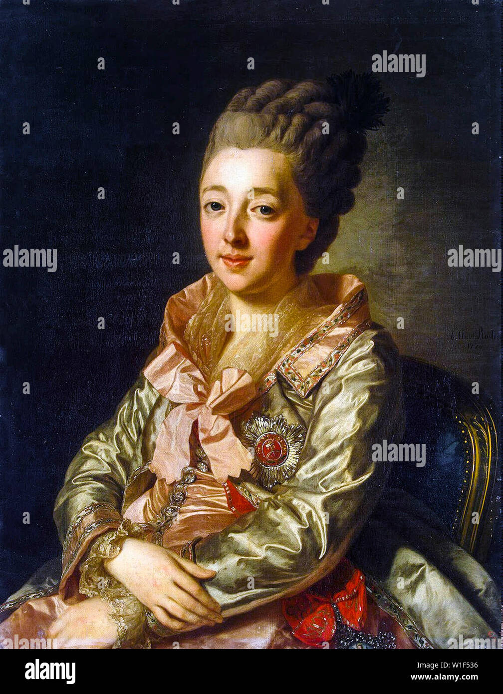 Alexander Roslin, Grand Duchess Natalia Alexeievna, Tsarevna of Russia, 1755-1776, portrait painting, 1776 Stock Photo