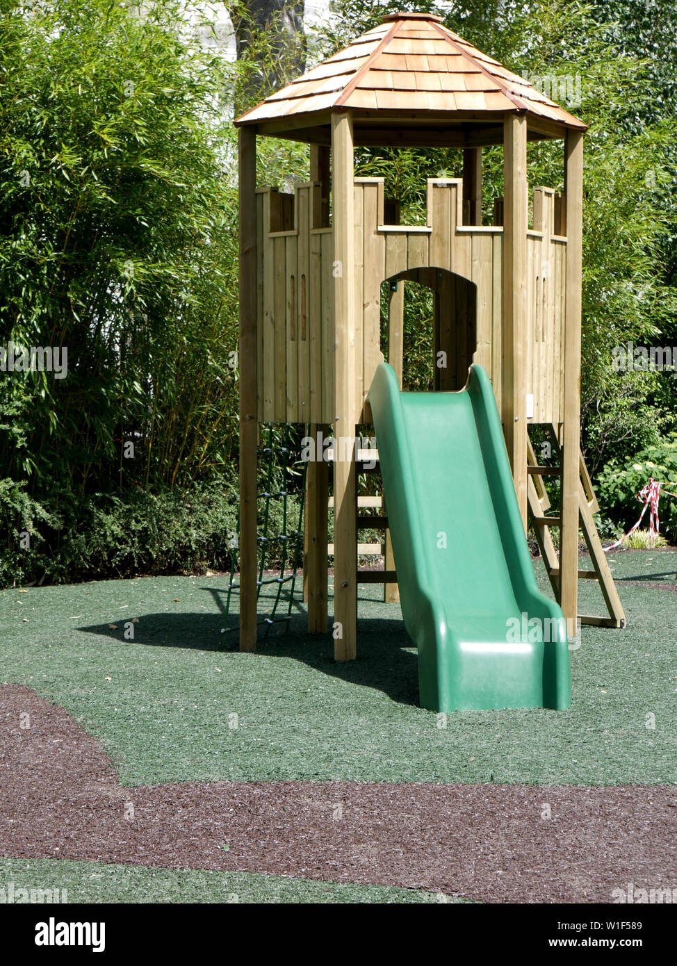 wooden garden slide