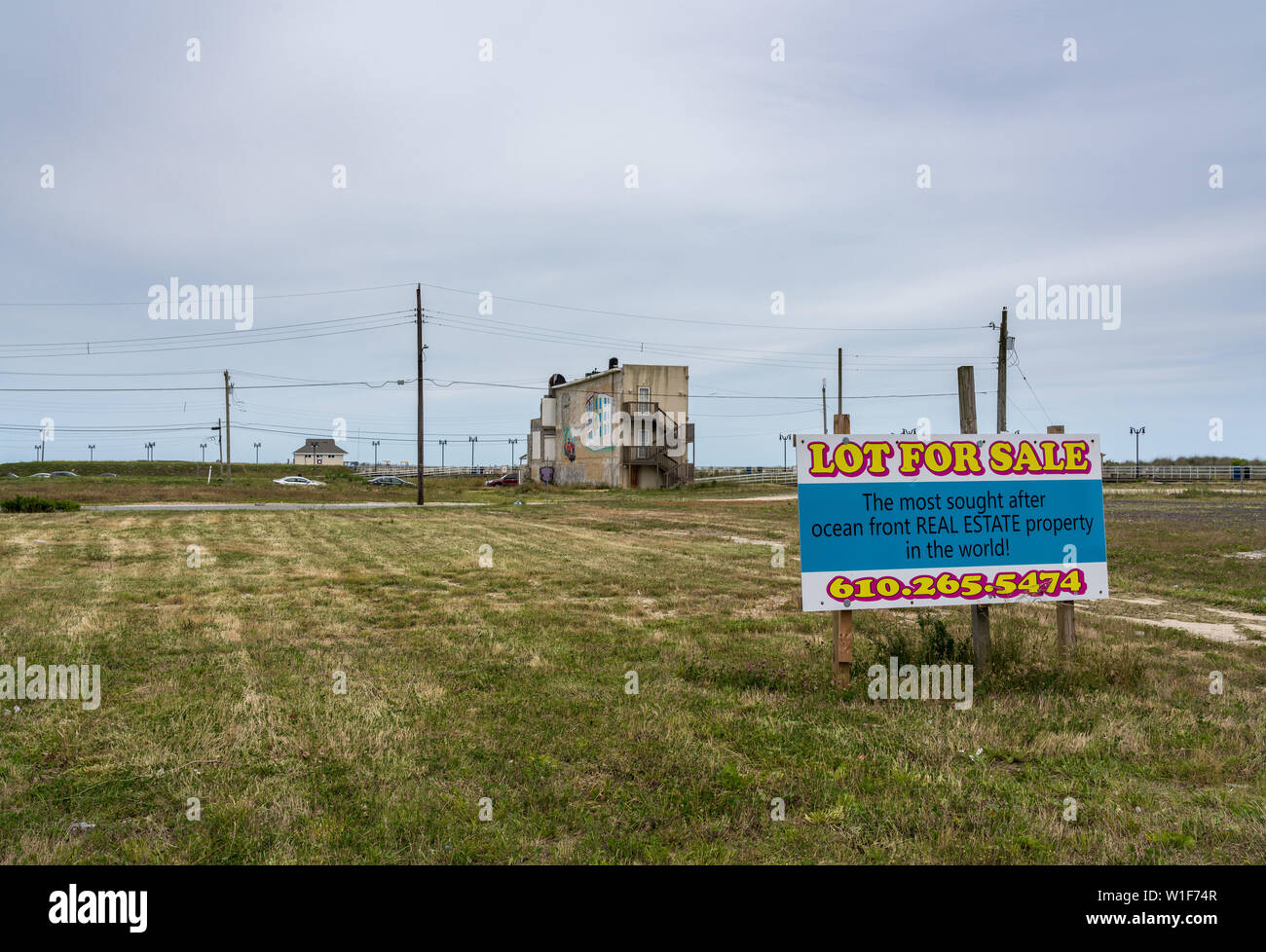 Vacant lots and old buildings in Atlantic City on New Jersey coastline