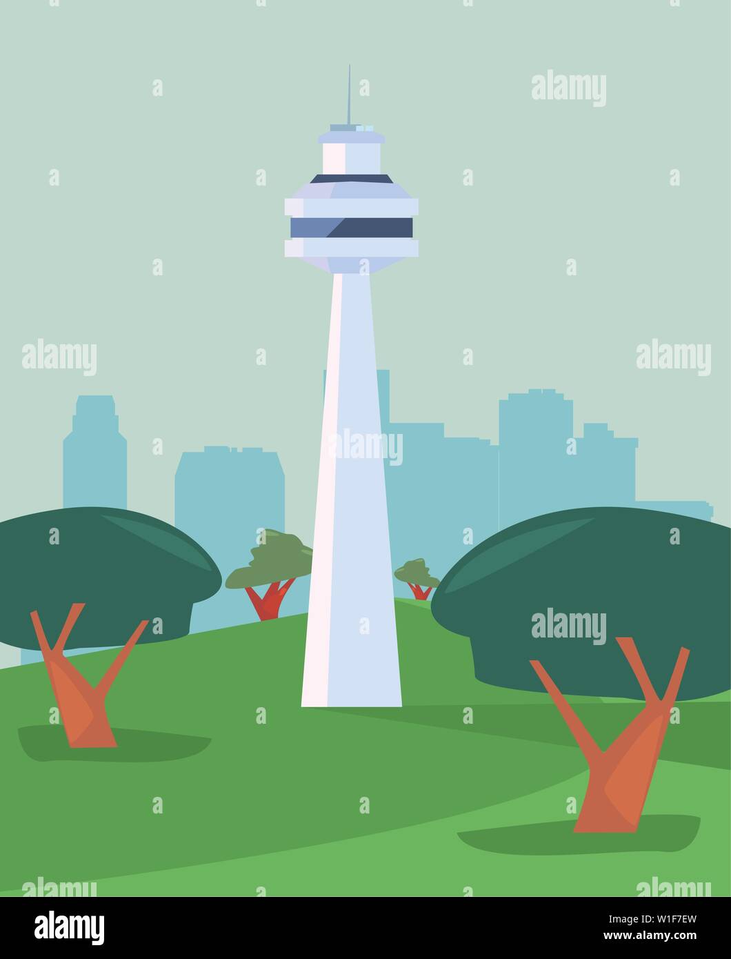 high building city park panorama vector illustration Stock Vector Image ...
