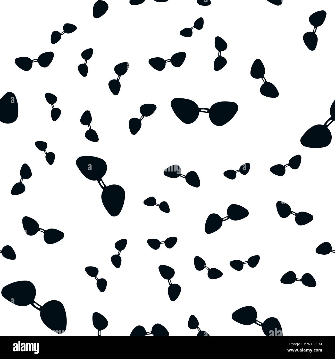 Seamless pattern of sunglasses. Vector illustration on white background. Stock Vector