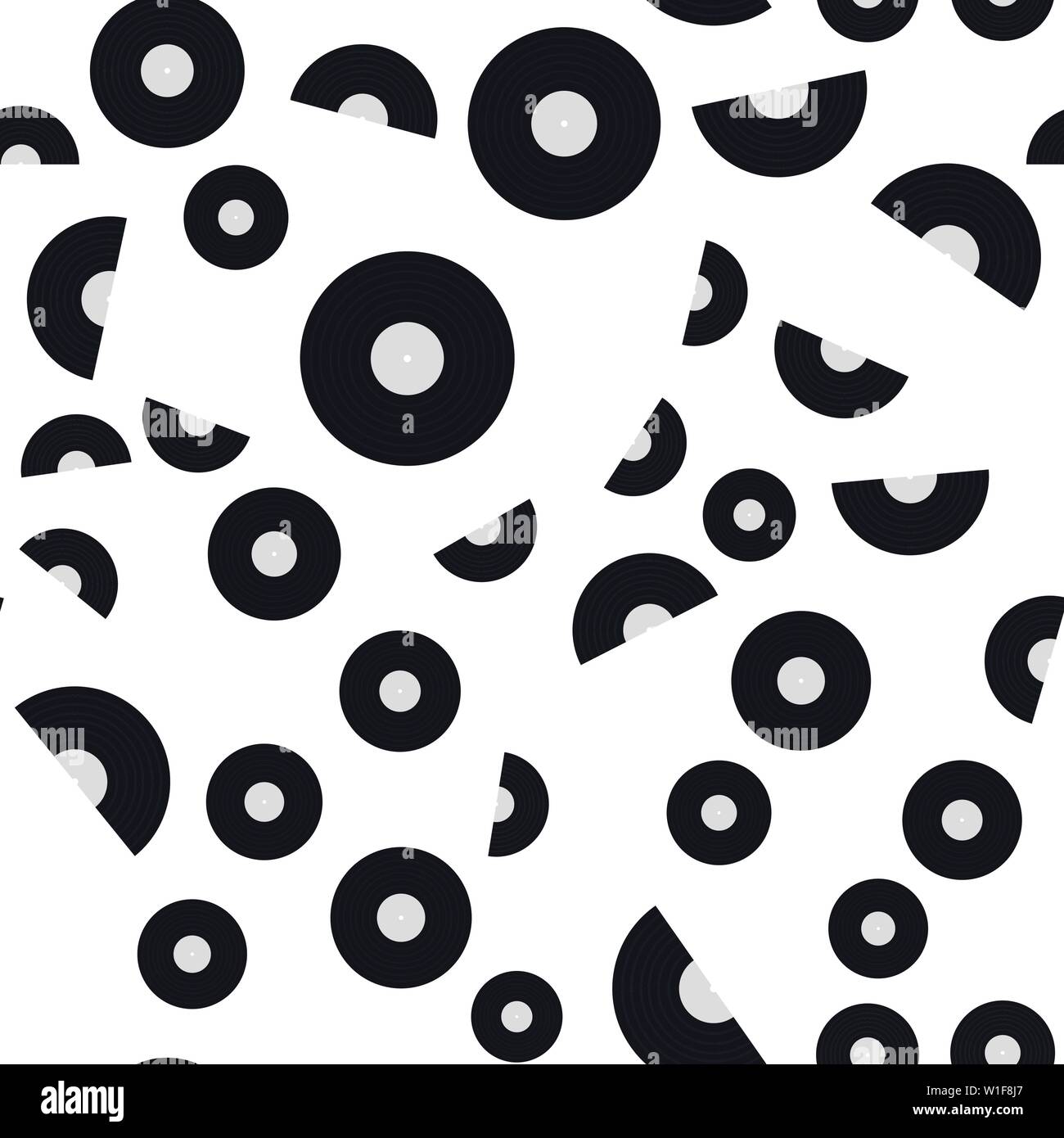 Seamless pattern of vinyl records. Vector illustration on white ...