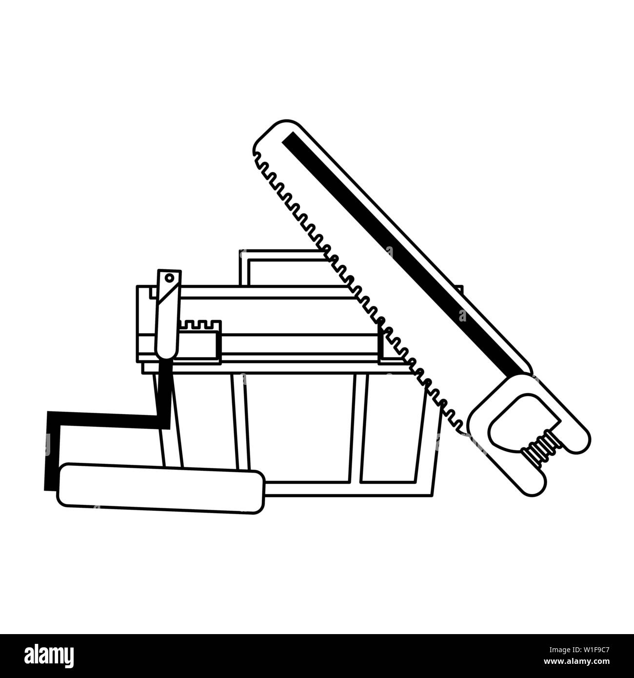 Construction tools and repair equipment in black and white Stock Vector ...