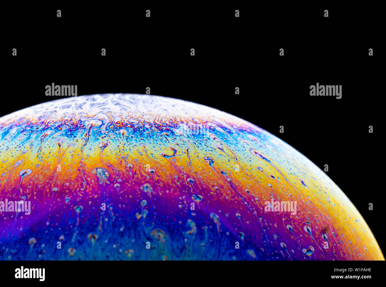 Incredible fancy soapy water pattern abstract background semicircle. Model of Space or planets universe cosmic. Stock Photo