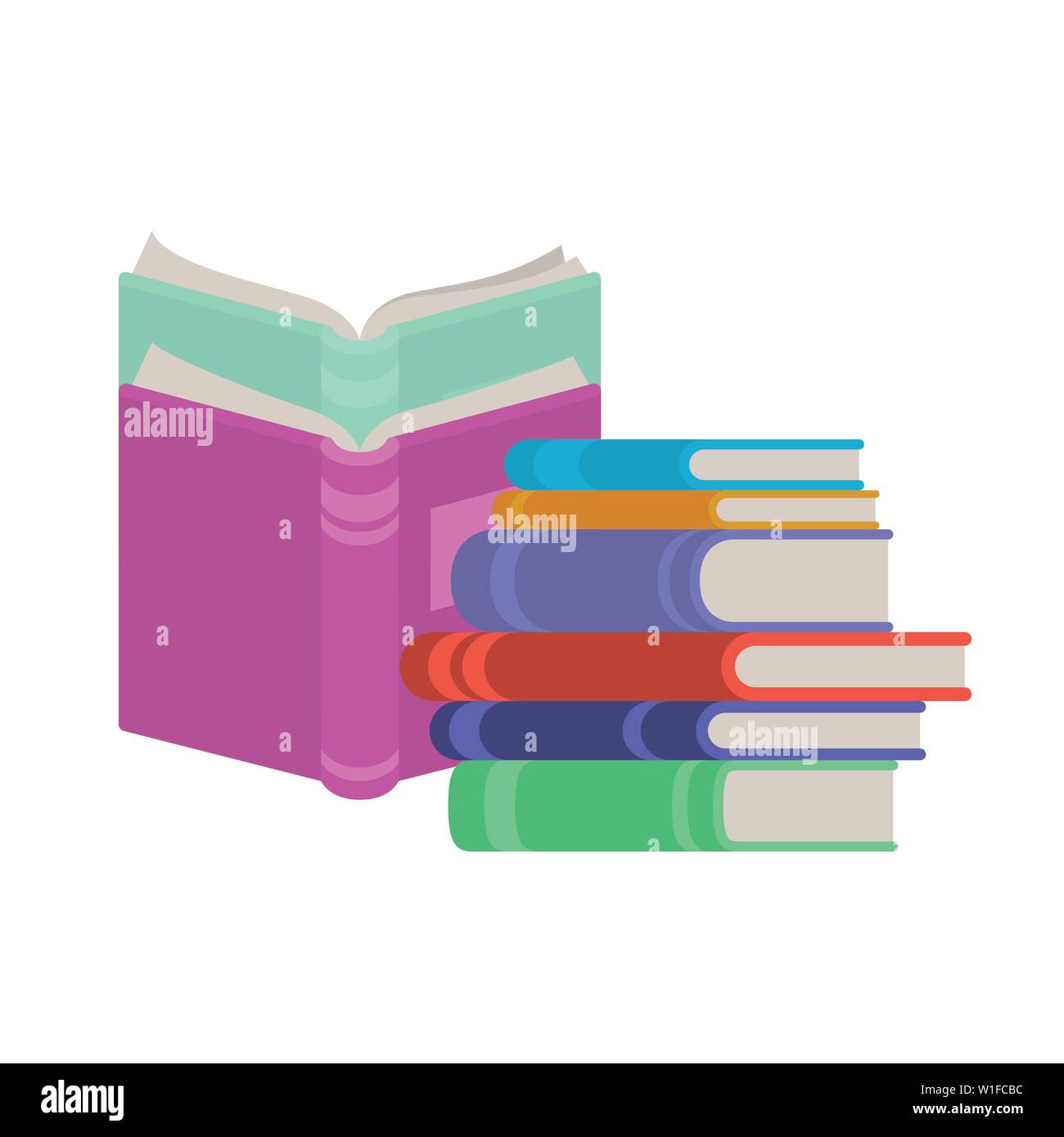 stack of books on white background Stock Vector Image & Art - Alamy