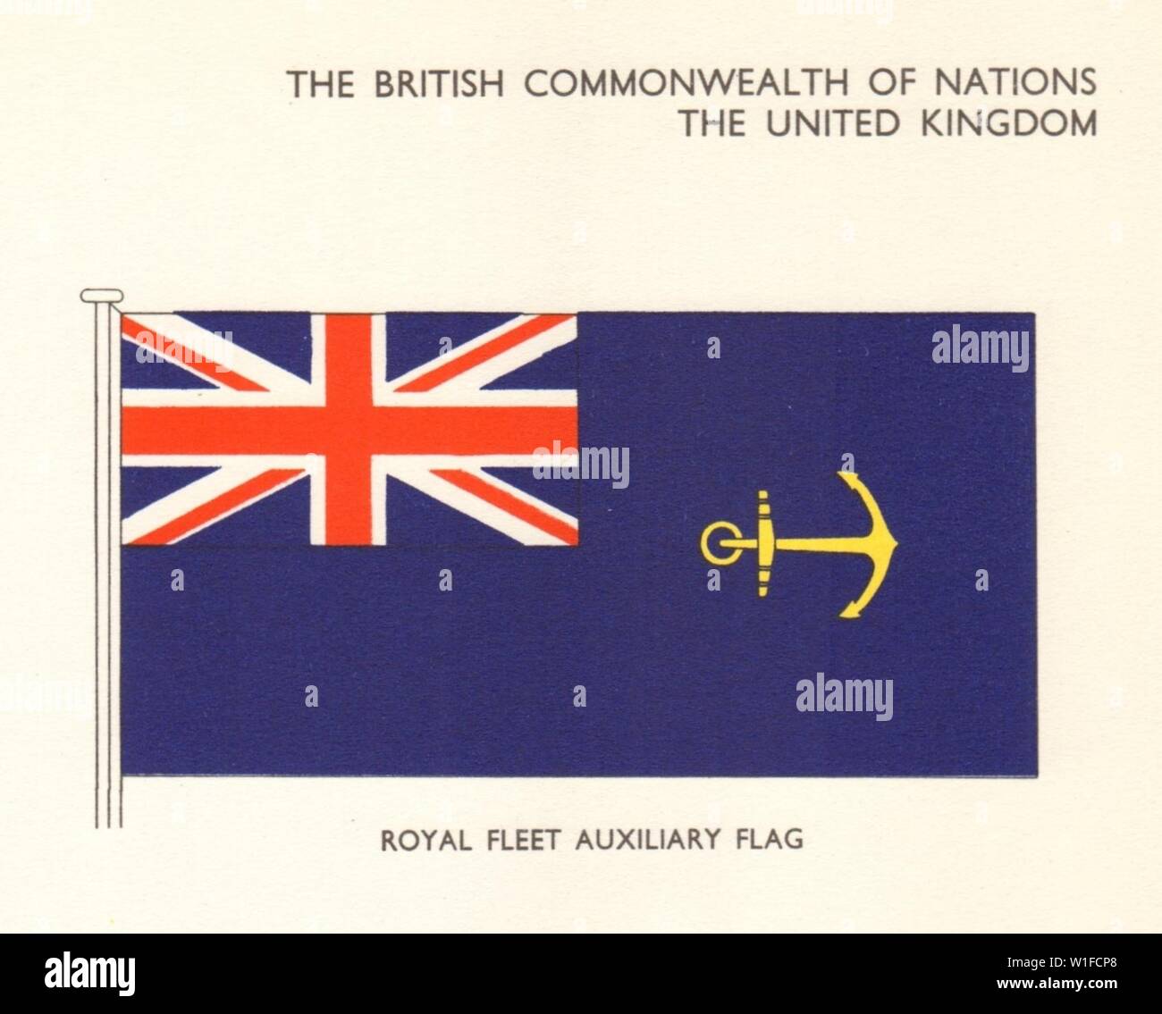UNITED KINGDOM FLAGS. UK. Royal Fleet Auxiliary Flag 1964 old vintage print Stock Photo