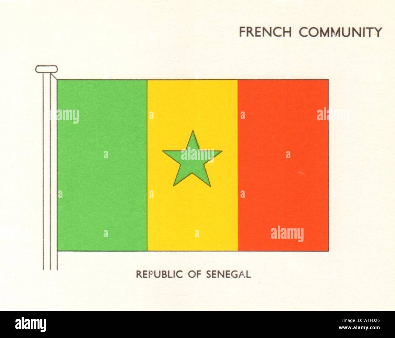 SENEGAL FLAGS. French Community. Republic of Senegal 1964 old vintage print Stock Photo