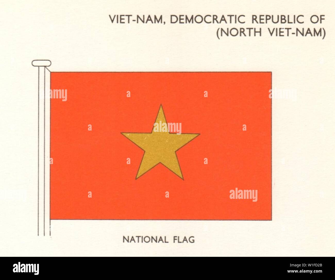 VIETNAM FLAGS. North Viet-Nam, Democratic Republic of. National Flag 1964 Stock Photo