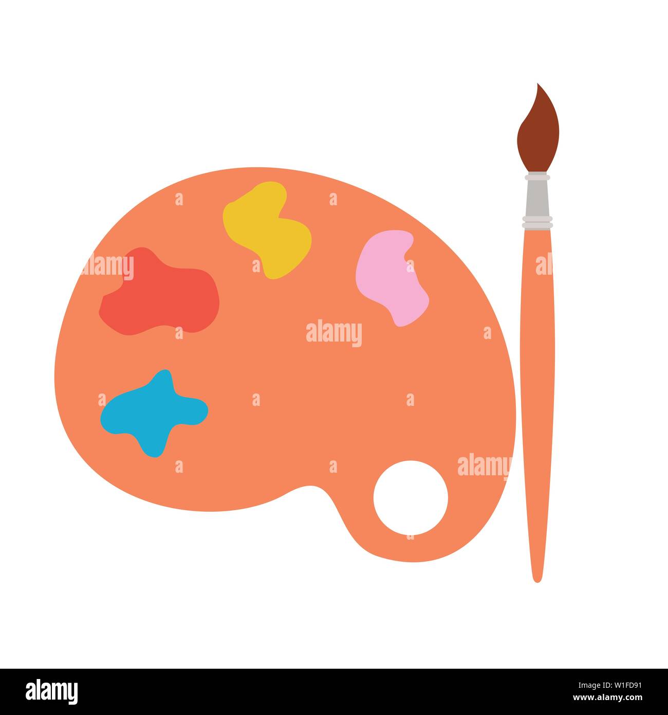 paint pallete and brush isolated icon Stock Vector Image & Art - Alamy