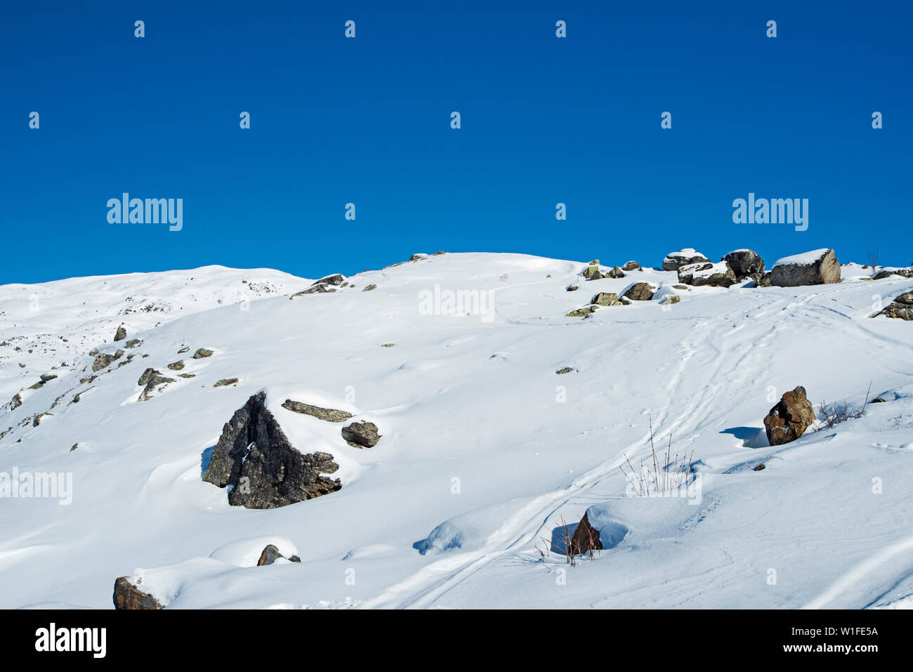 Alpine Slopes Beautiful alpine mountain snowy hi-res stock photography and images - Alamy