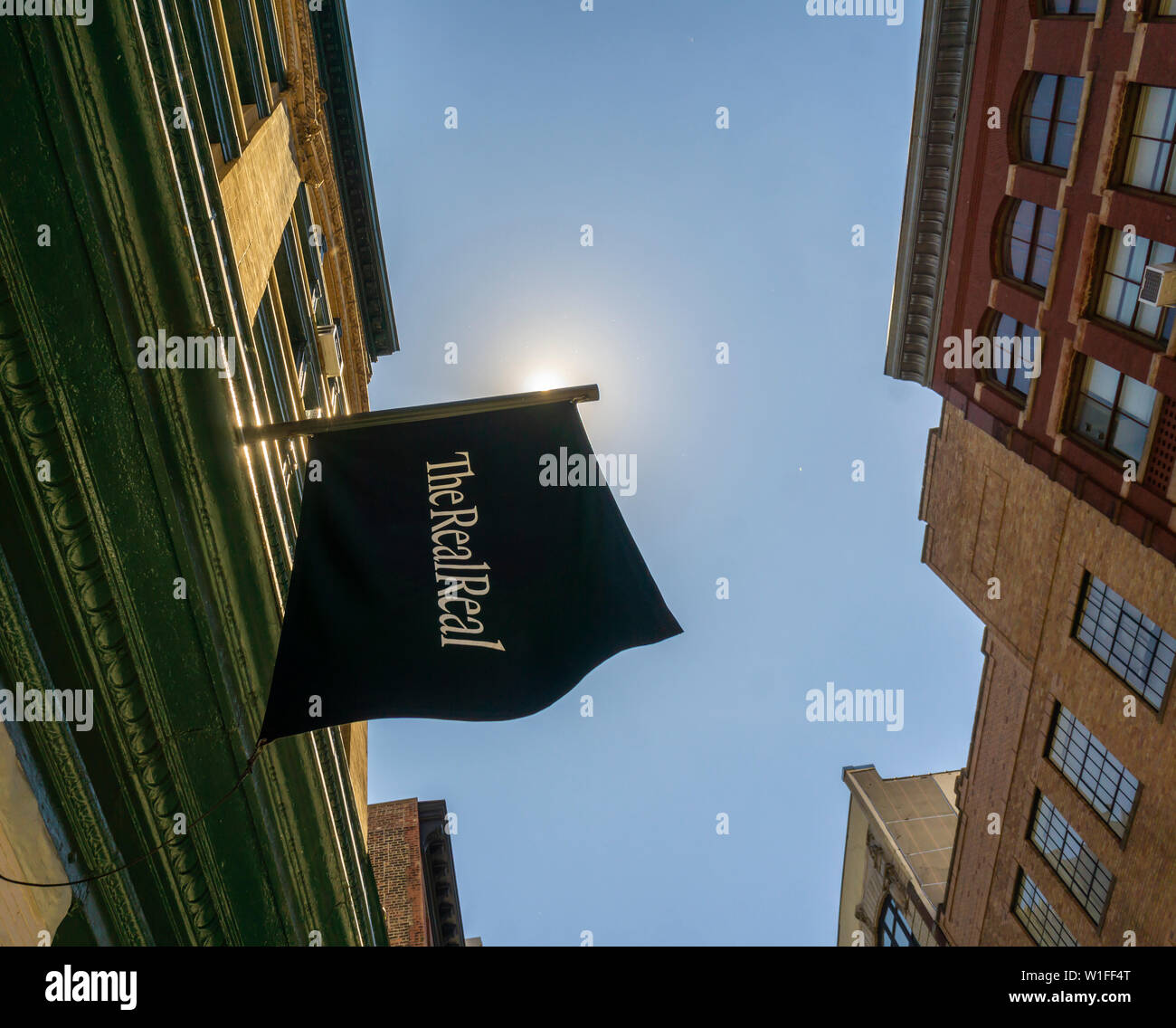 The RealReal luxury consignment store in the Soho neighborhood of New York on Wednesday, June 26, 2019. The startup, which sells after authentication previously owned luxury goods on consignment is launching its initial public offering later this week. The estimate for the total luxury resale market in the U.S. is $6 billion. (© Richard B. Levine) Stock Photo