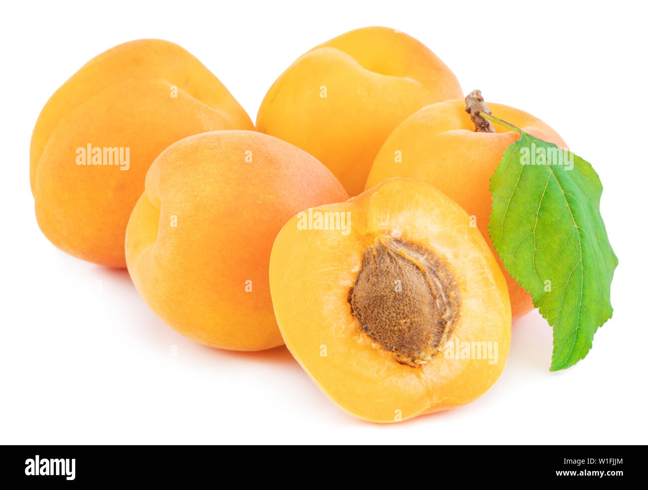 Apricot isolated on white background. Clipping Path Stock Photo - Alamy