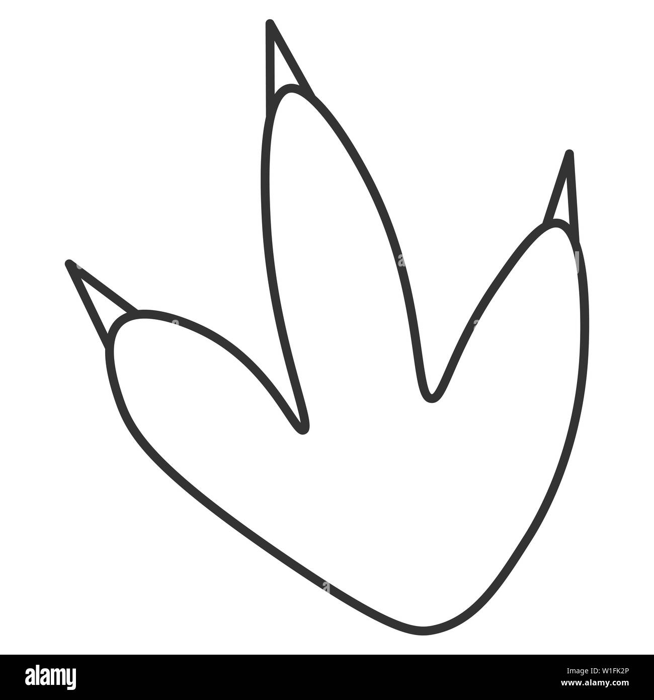 Contour of dinosaurus footprint, which can be used as a coloring