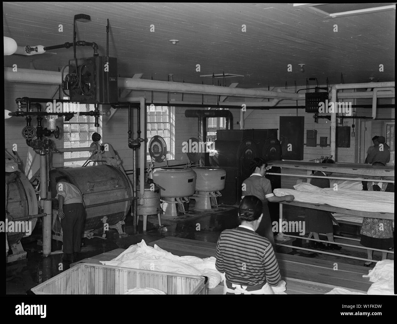 Jerome Relocation Center, Dermott, Arkansas. Hospital laundry Stock