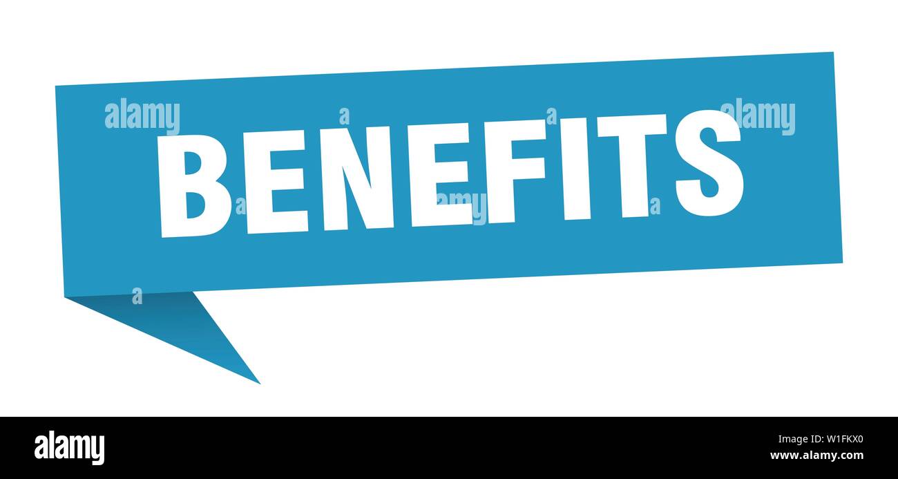 Benefits Speech Bubble Benefits Sign Benefits Banner Stock