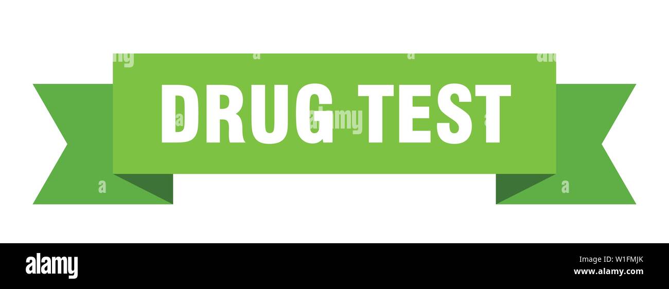 Drug Test Ribbon Drug Test Isolated Sign Drug Test Banner Stock