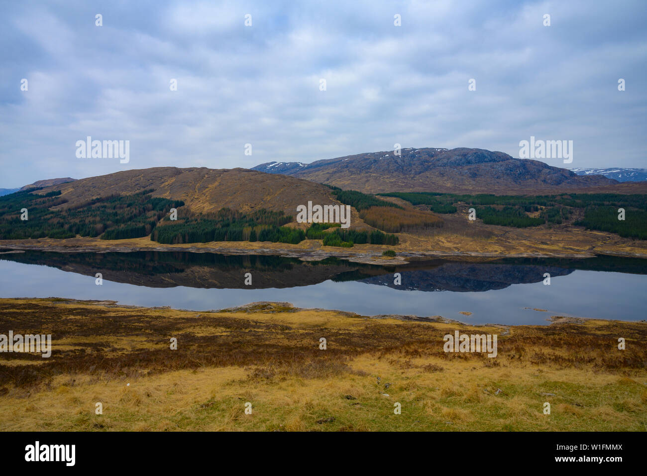 View of Loch Loyne in Scottish Highlands Stock Photo