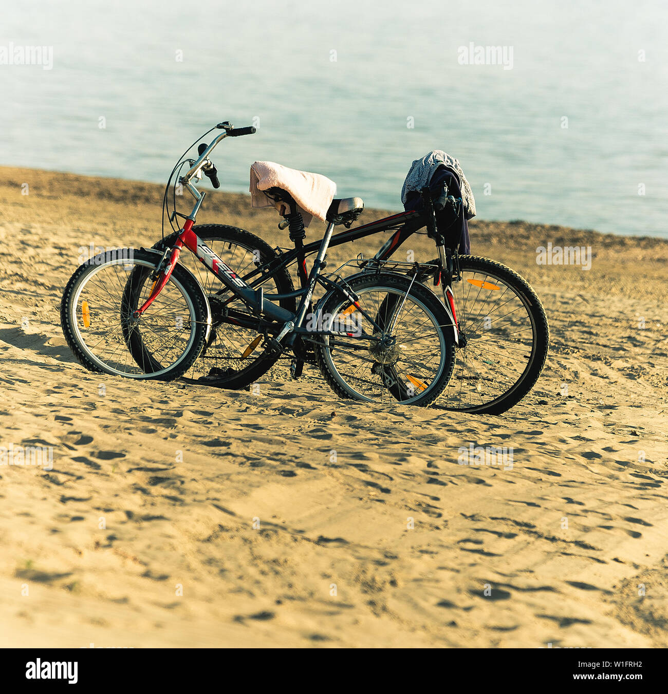 russian manufactured bicycles Stels stands on the beach Stock Photo - Alamy