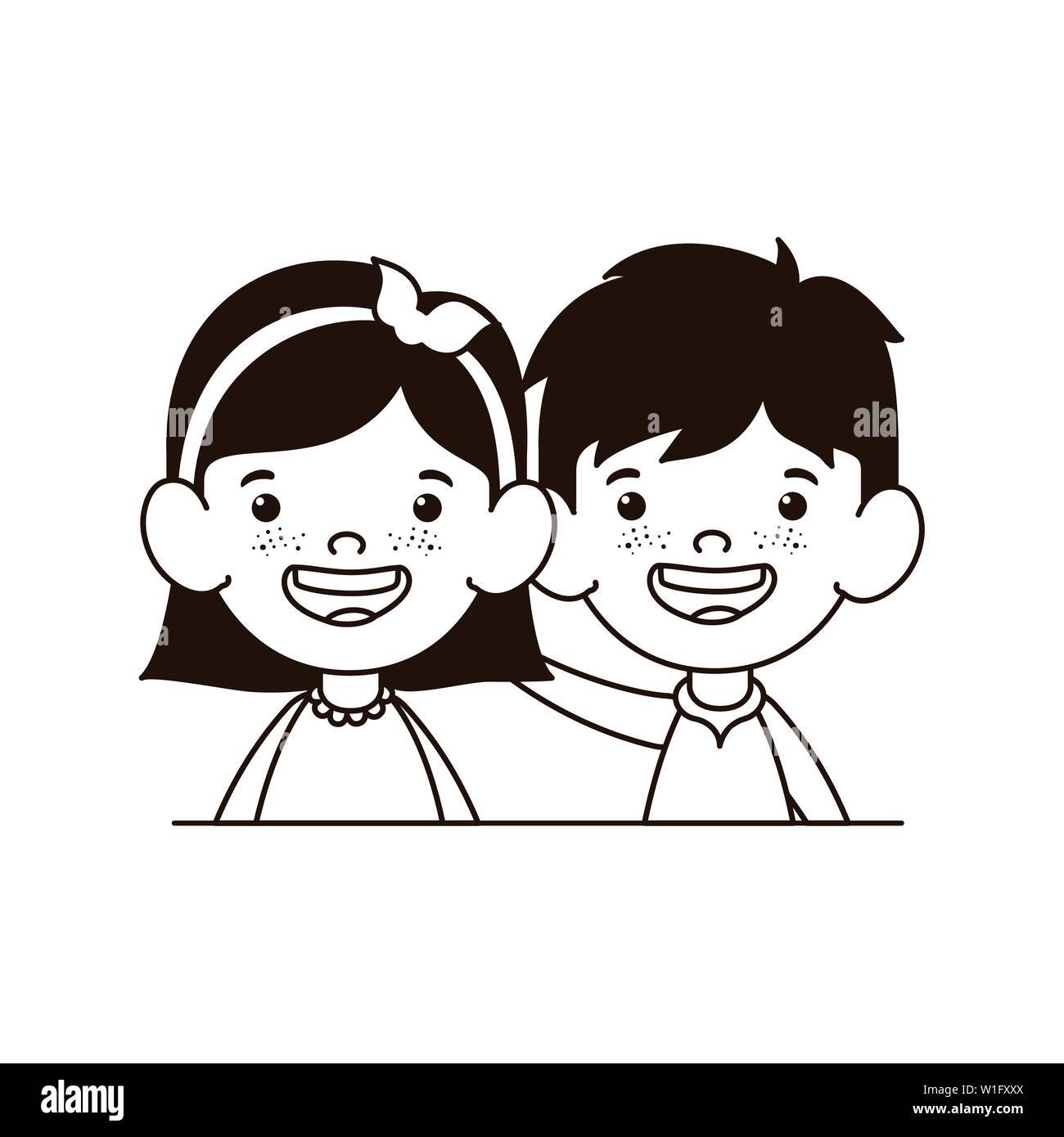 silhouette of couple baby smiling on white background Stock Vector ...
