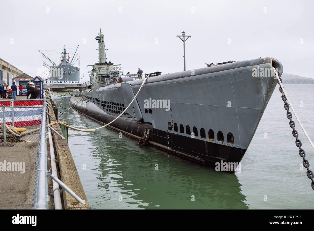 Submarine USS Pampanito Tour at Pier 39 Port in San Francisco