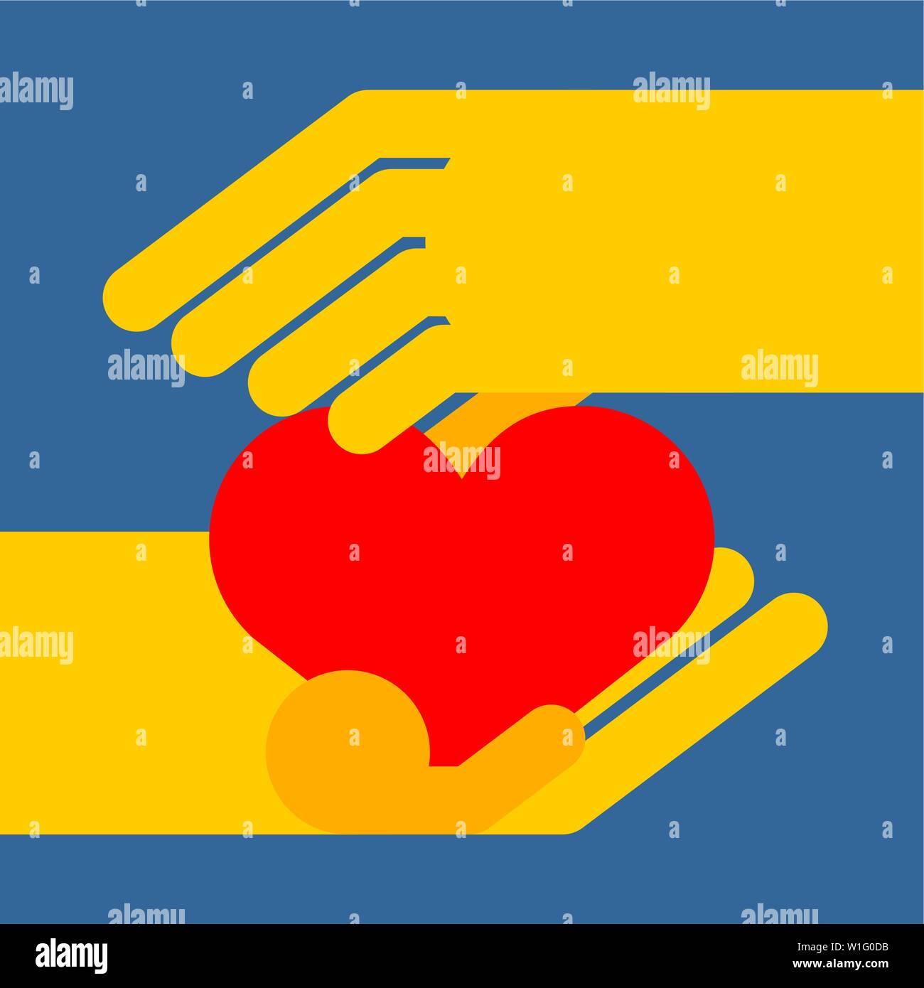 Hands holding heart. Symbol of love. Vector illustration Stock Vector