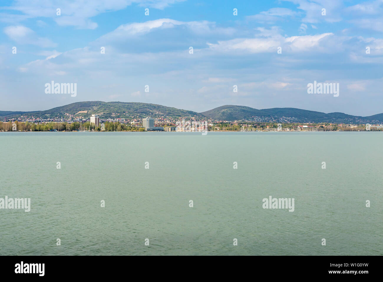 Views of Balatonfured from Tihany, Lake Balaton, Hungary Stock Photo