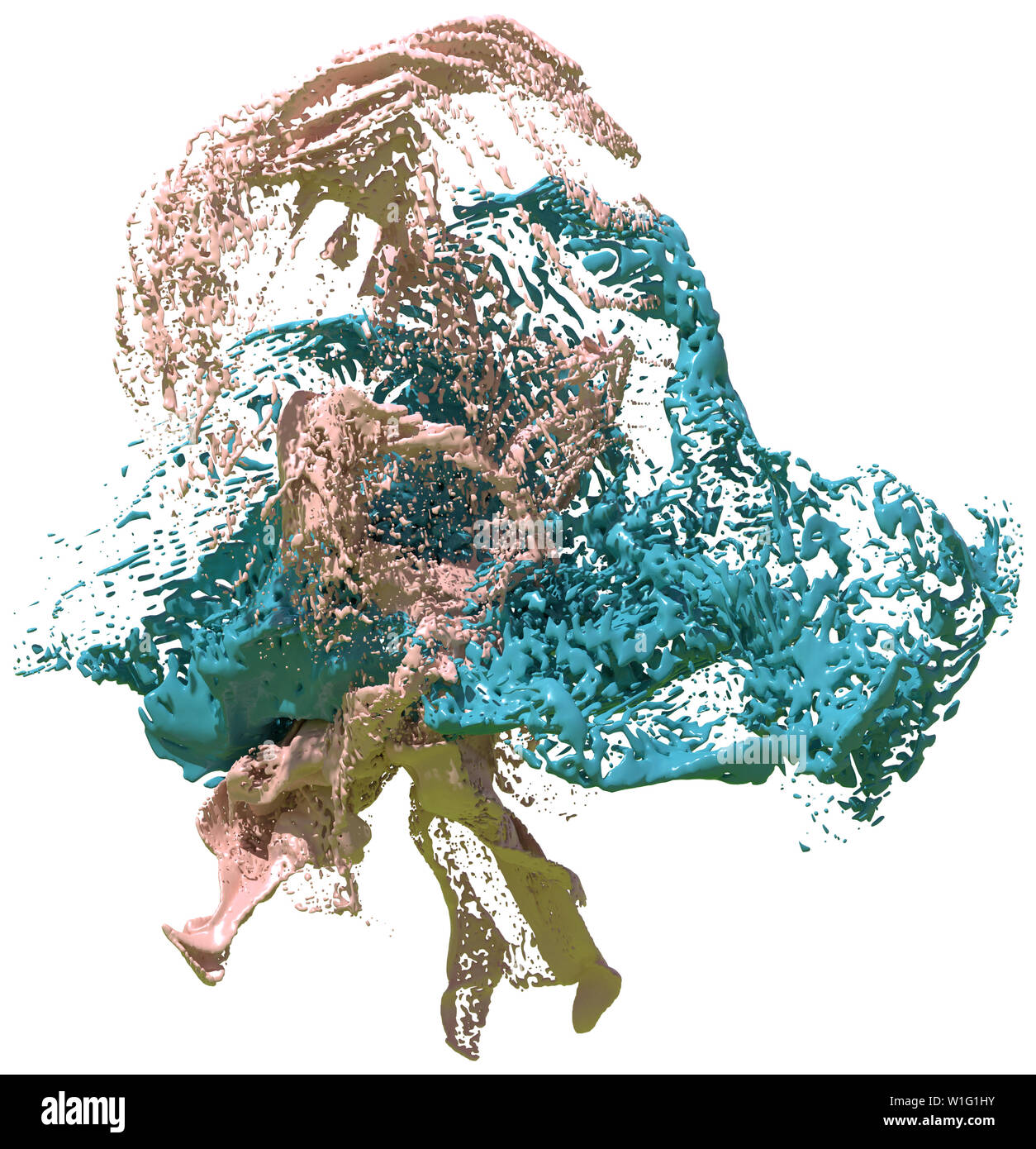 3d rendering of a pink and blue fluid splash Stock Photo - Alamy