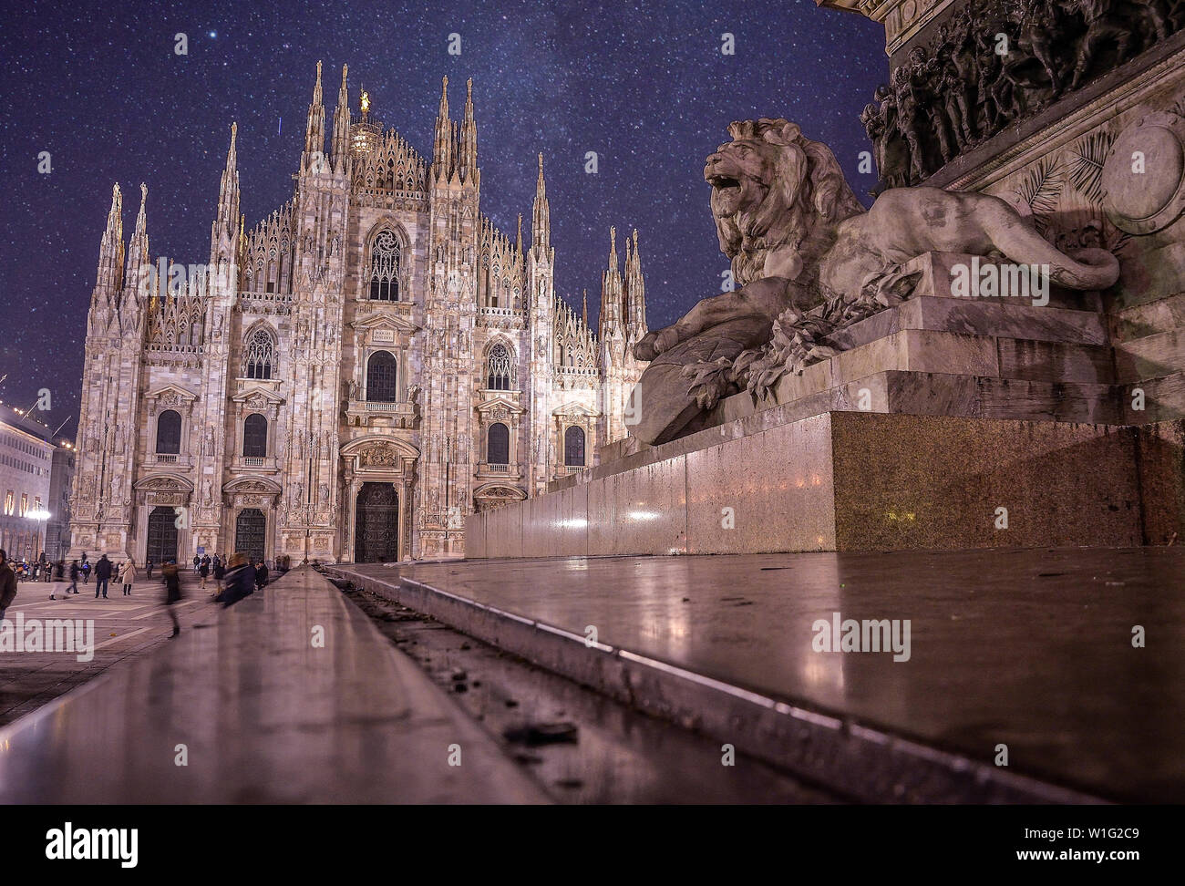 Milan is not just about luxury brands and people with money. It's about art, narrow and bohemians streets, about a very relaxed atmosphere. The Dome B Stock Photo