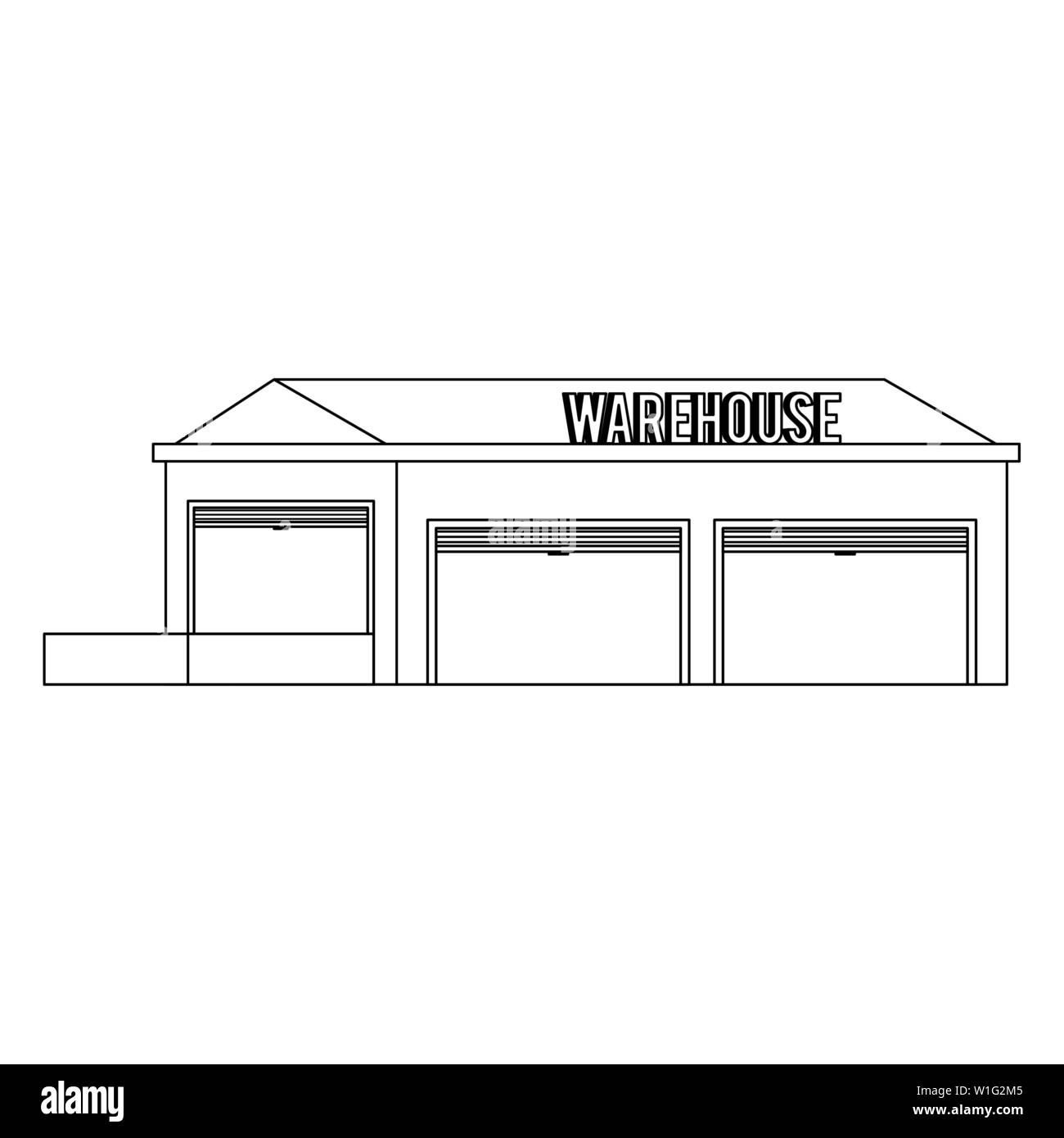 Warehouse storage building empty isolated in black and white Stock Vector Image & Art Alamy