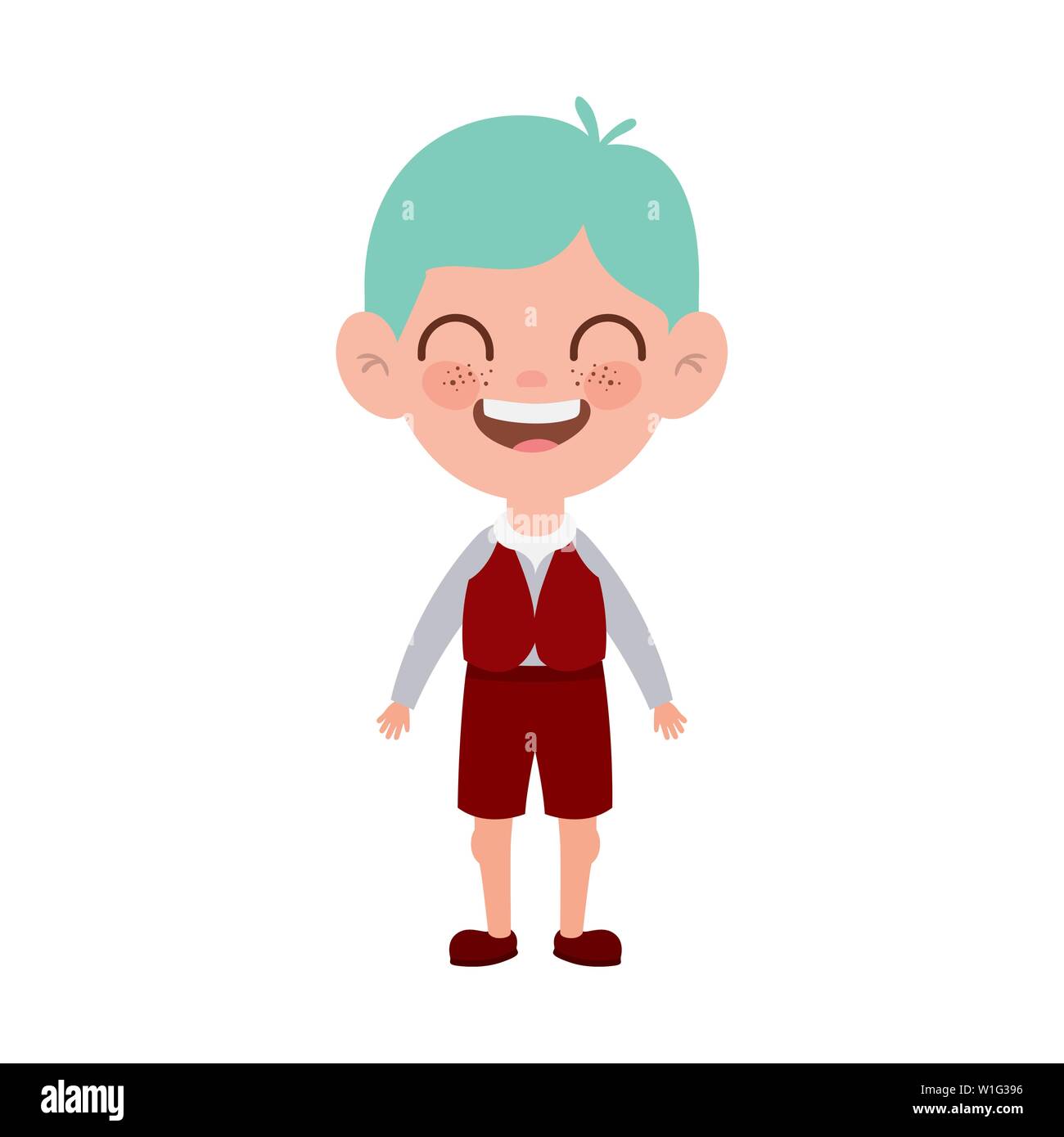 student boy standing smiling on white background Stock Vector Image ...