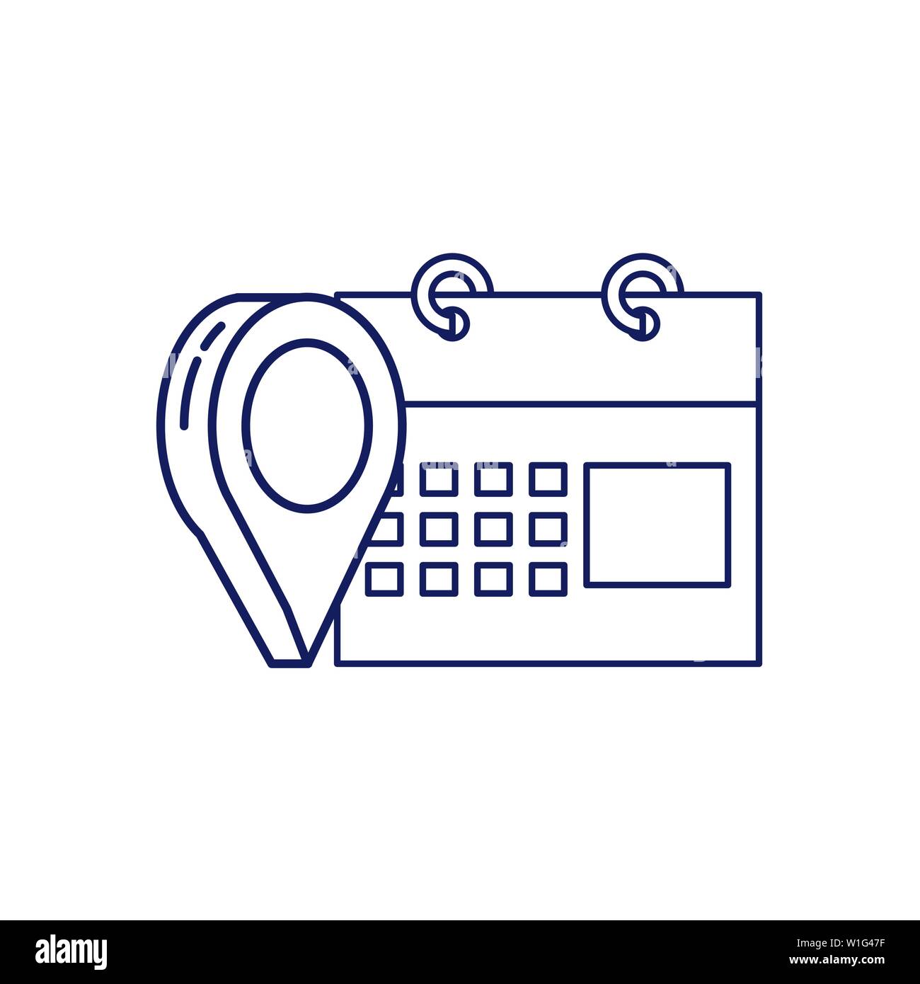 pin location with calendar reminder vector illustration design Stock ...