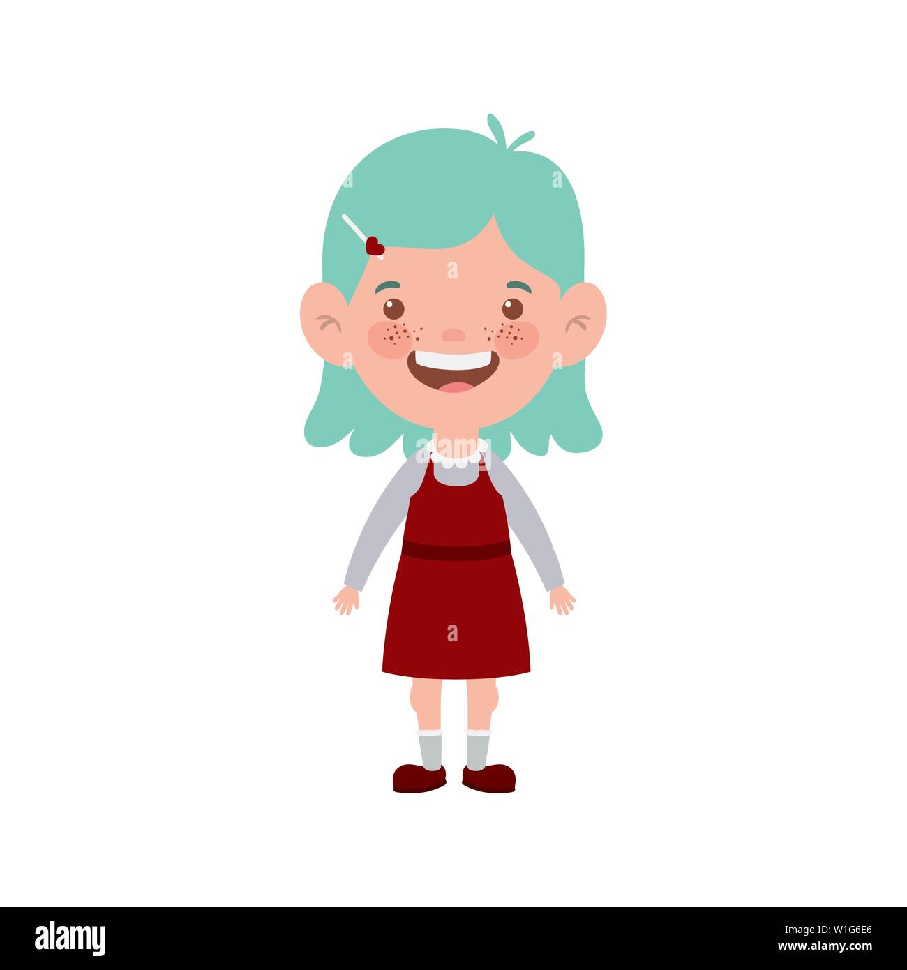 student girl standing smiling on white background Stock Vector Image ...